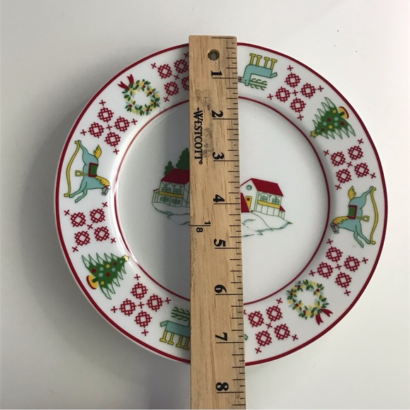 Set of 4 “Christmas Sampler” Appetizer/Salad 7.5" Plates By SAKS FIFTH AVE - VTG - Picture 15 of 16